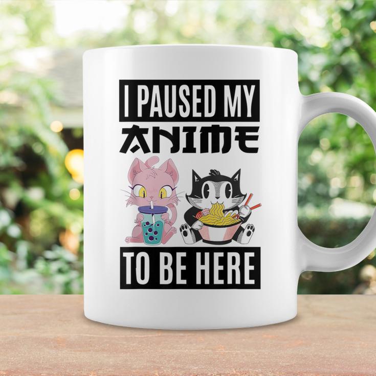 Ich Habe Meinen Anime Pausiert Hier Zu Sein Ramen Kawaii Cat Gray Tassen Geschenkideen