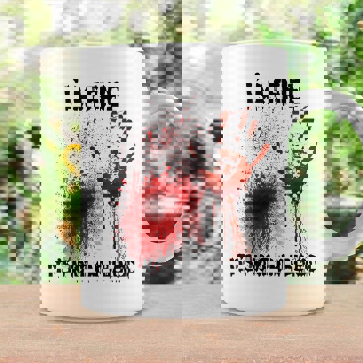 I'm Fine It's Not My Blood Bloody Halloween Kid Coffee Mug Gifts ideas
