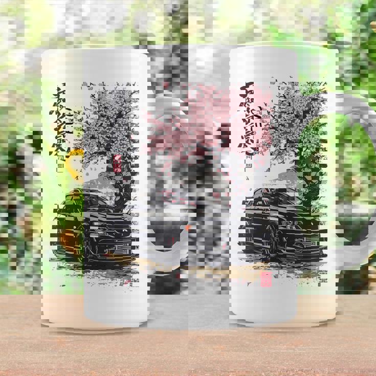 Jdm Japón Cherry Blossom Evo Arte Japonés Drift Car Taza de café Ideas de regalos