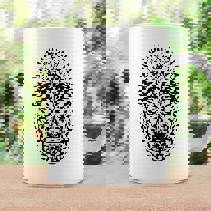 Maorí Polinesio Tatuaje Haka Dance Mascarilla Cabeza Taza de café Ideas de regalos