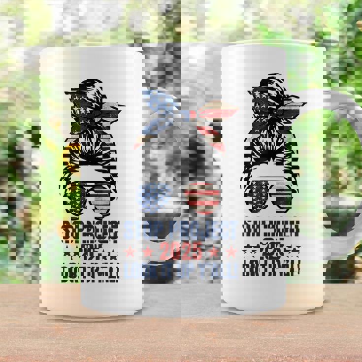 Messy Bun Vintage Stop Project 2025 Look It Up Y’All Us Flag Coffee Mug Gifts ideas
