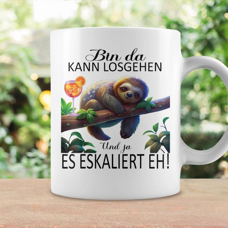 Sloth Bin Da Kann Losgehen Und Ja Es Escaliert Eh Costume Gray Tassen Geschenkideen