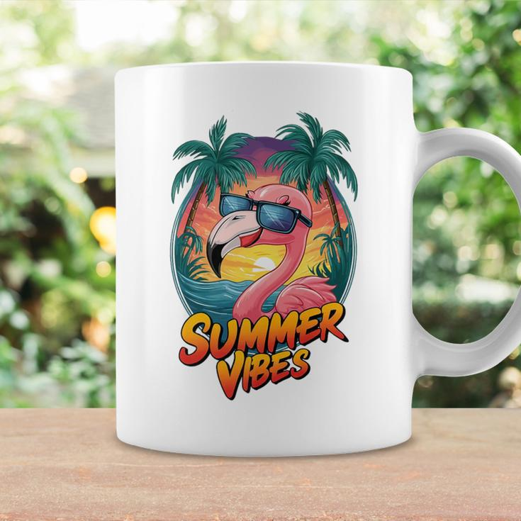 Summer Vibes Flamingo Beach Sunset Tropical Coffee Mug Gifts ideas