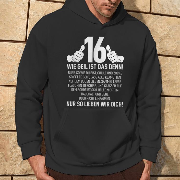 16Th Birthday Nager 16 Years Wie Geil Ist Das Denn Kapuzenpullover Lebensstil