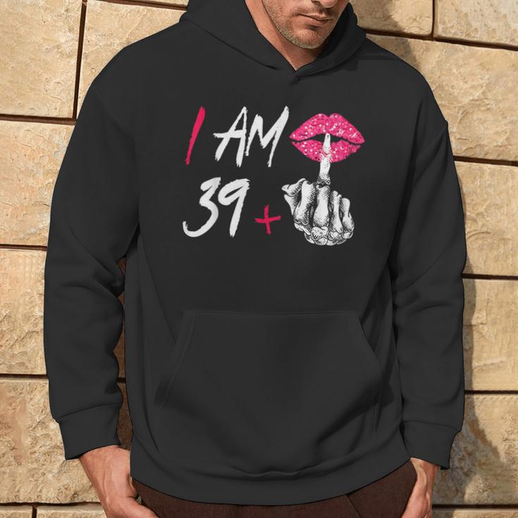 I Am 39 Plus 1 Middle Finger Skull 40Th Birthday Kapuzenpullover Lebensstil