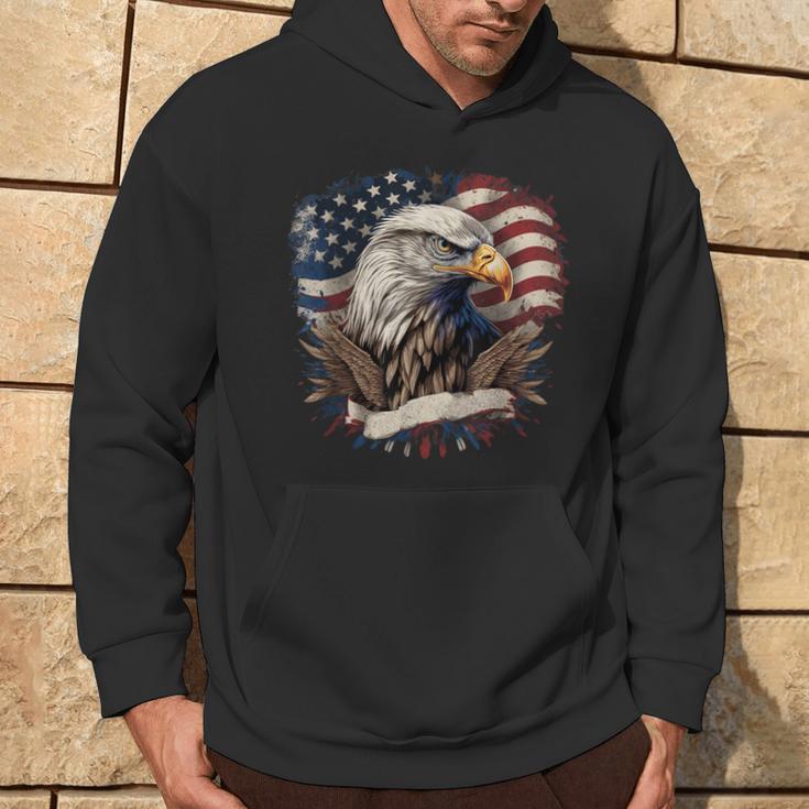 American Fan American Flag And Eagle Usa Kapuzenpullover Lebensstil