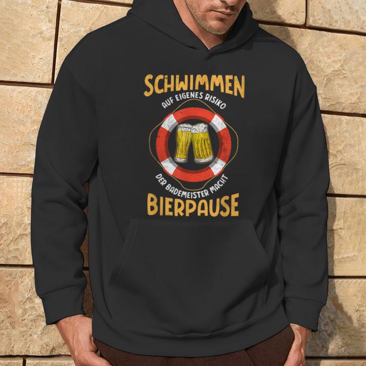 Bademeister Macht Bierpause Meer Swimming Pool Kapuzenpullover Lebensstil