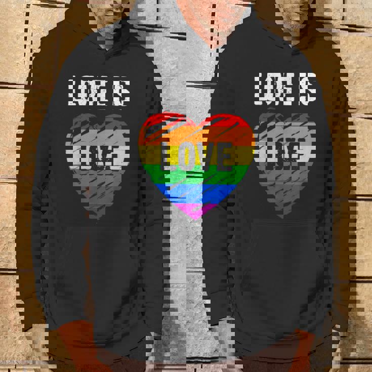 Bandiera Lgbt Cuore Arcobaleno Love Is Love Felpa con cappuccio Estilo de vida