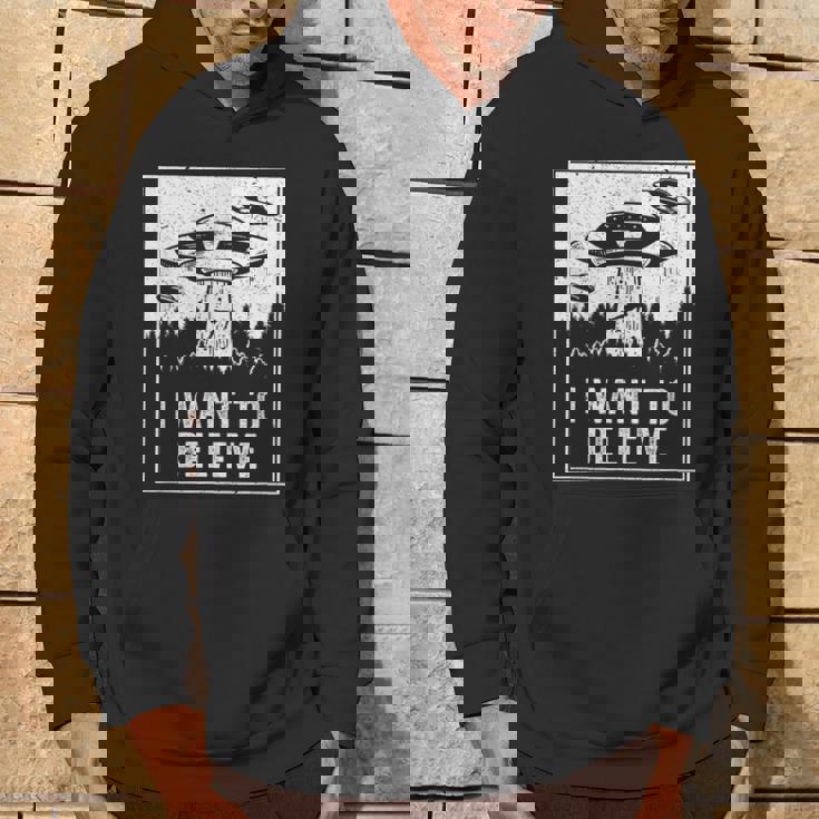 Camiciaintage Da Cacciatore Di Ufo Alien I Want To Believe Retro Felpa con cappuccio Estilo de vida