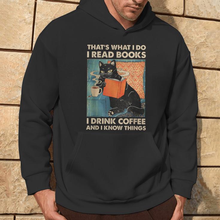 Cat Ich Lese Books Ich Trinke Kaffee Und Weiß Dinge Kapuzenpullover Lebensstil