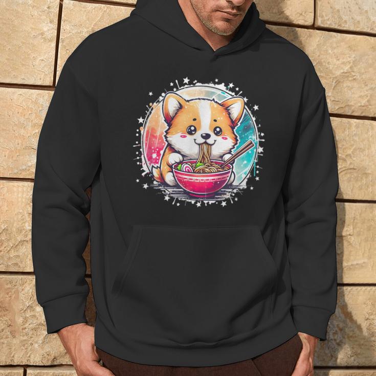 Corgi Dog Ramen Noodles Anime Cute Kawaii Manga Corgi Dog Kapuzenpullover Lebensstil