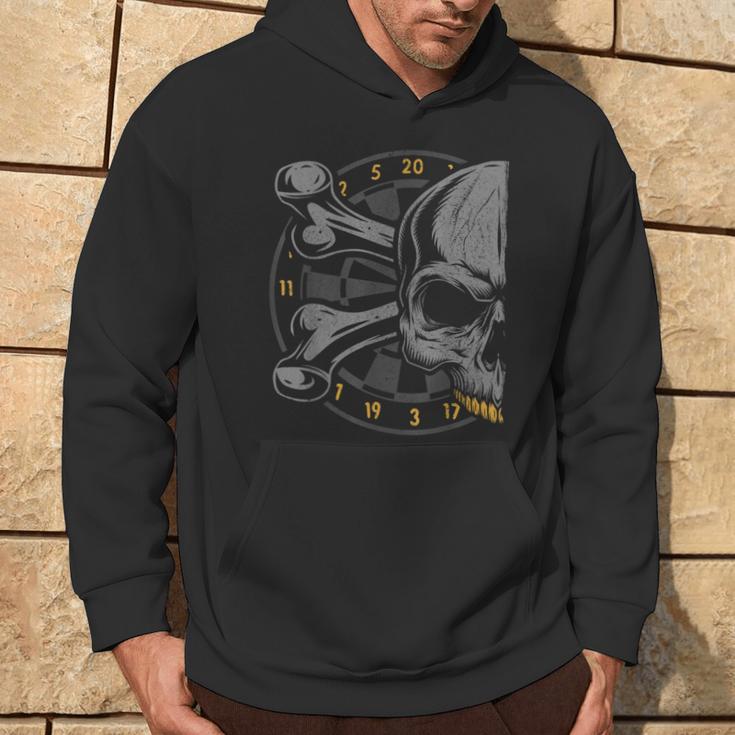 Dart Skull And Dartboard Retro Dart Kapuzenpullover Lebensstil