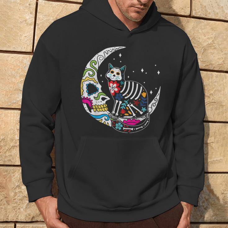 Dia De Los Muertos Cat Moon Kapuzenpullover Lebensstil