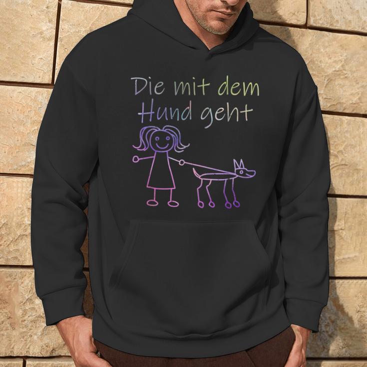 Die Mit Dem Hund Geht Half-Sleeve Die Mit Dem Hund Gehen German Lang Kapuzenpullover Lebensstil