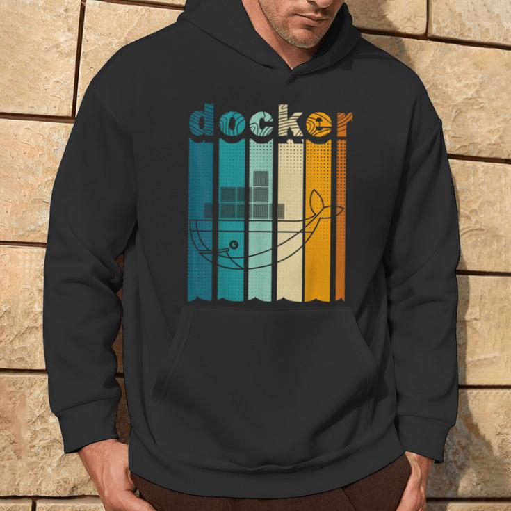 Docker Linux Devops Programming Coding Retro Computer Scientist Kapuzenpullover Lebensstil