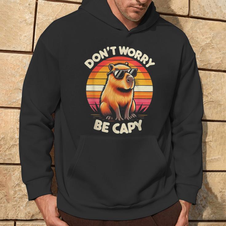 Dont Be Worry Be Capy Capybara Retro Rodent Kapuzenpullover Lebensstil