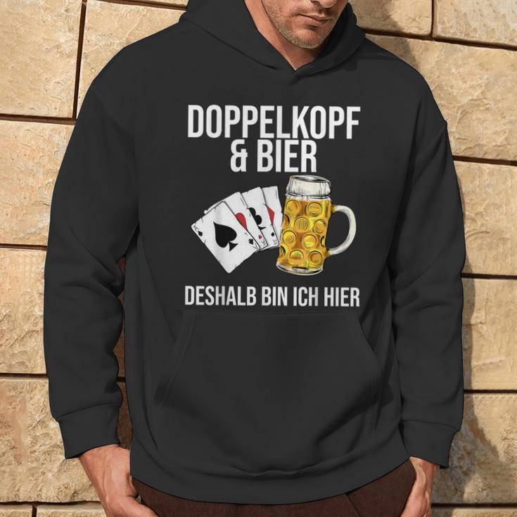 Doppelkopf Und Bier Da Bin Ich Hier Kapuzenpullover Lebensstil