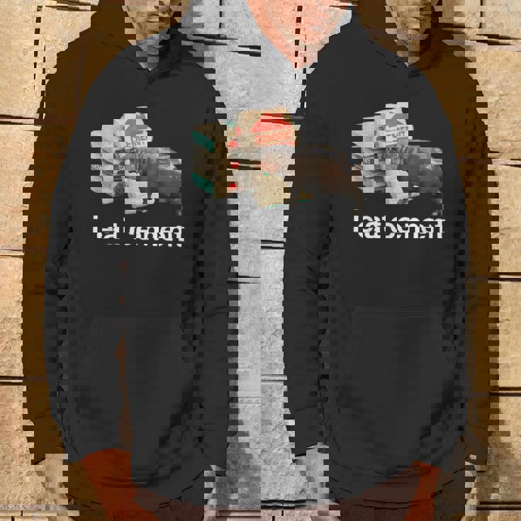 I Eat Cement Moo Deng Hippo Oddly Specific Dank Meme Hoodie Lifestyle