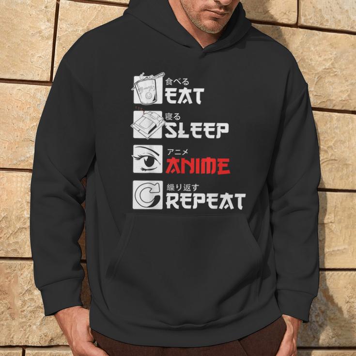 Eat Sleep Anime Repeat For Manga Fans Kapuzenpullover Lebensstil