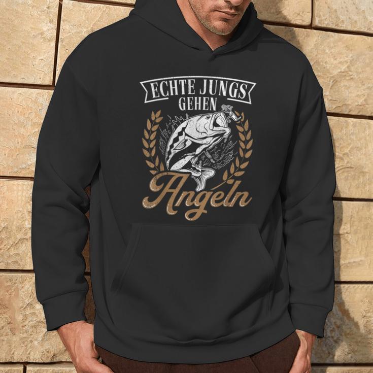 Echte Jungs Gehen Angeln Angler Fischer Real Boys Kapuzenpullover Lebensstil