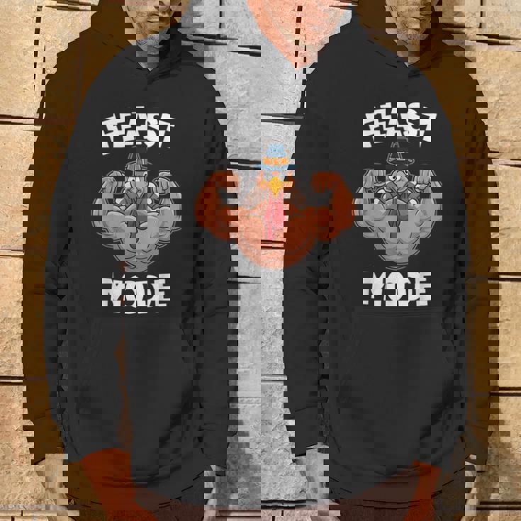 Feast Mode On Turkey Muscle Thanksgiving Family Dinner Hoodie Lifestyle