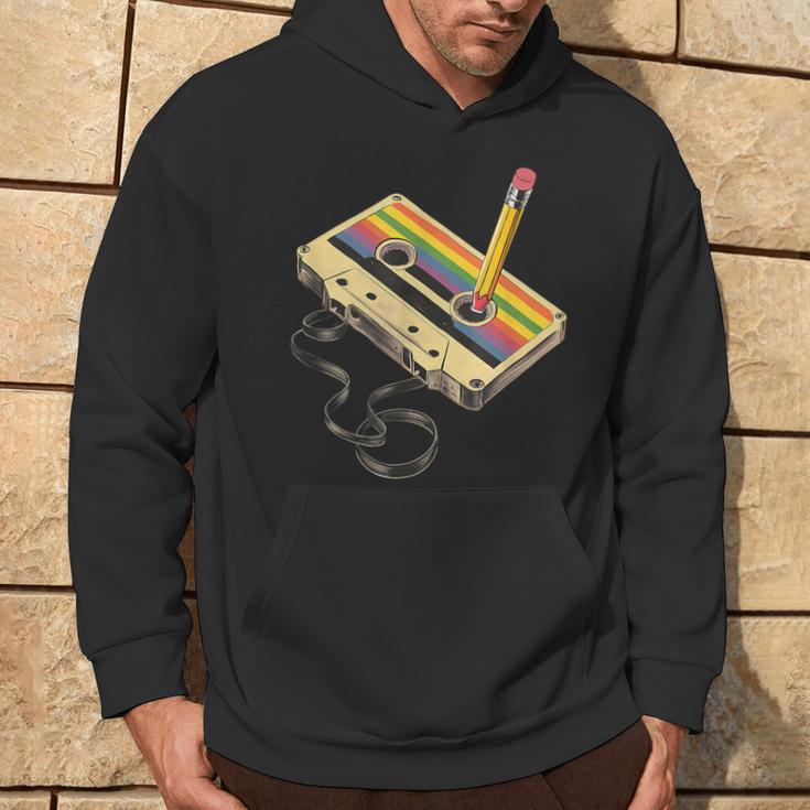 Nerd Retro Cassette Pencil Computer Old School Kapuzenpullover Lebensstil