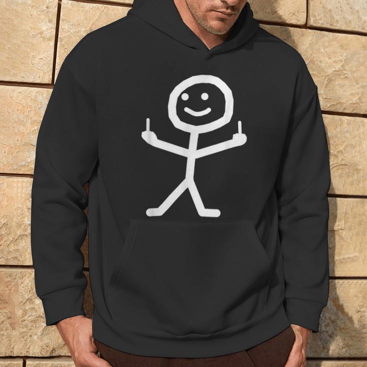 Stick Figure With Middle Finger Kapuzenpullover Lebensstil