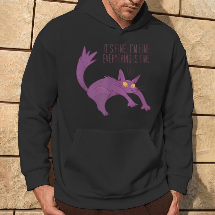 Gato Divertido Está Bien Estoy Bien Todo Está Bien Sudadera Estilo de vida