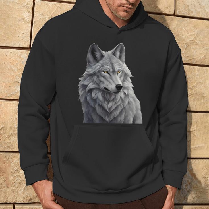 Grauer Wolf Kapuzenpullover Lebensstil