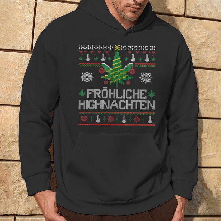 Happy Highnachten Ugly Christmas Hemp Marijuana Kapuzenpullover Lebensstil