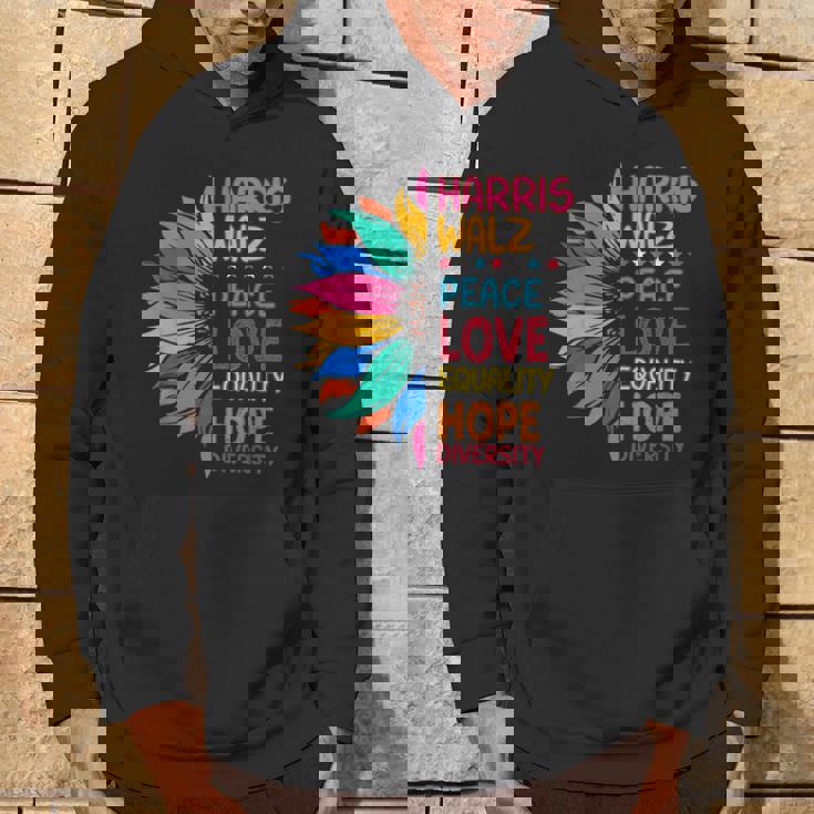 Harris Walz Peace Love Equality Hope Diversity Hoodie Lifestyle