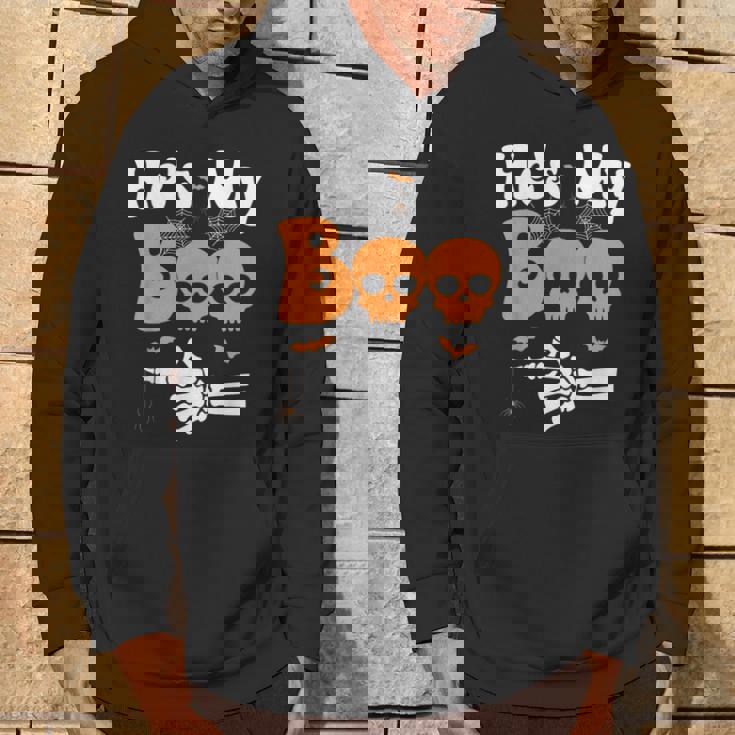 He's My Boo Skeleton Couples Matching Couple Halloween Hoodie Lifestyle