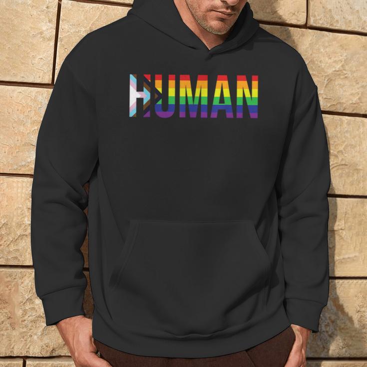 Human Lgbtqia Flag Lgbtq Flag Human Lgbtqia S Kapuzenpullover Lebensstil