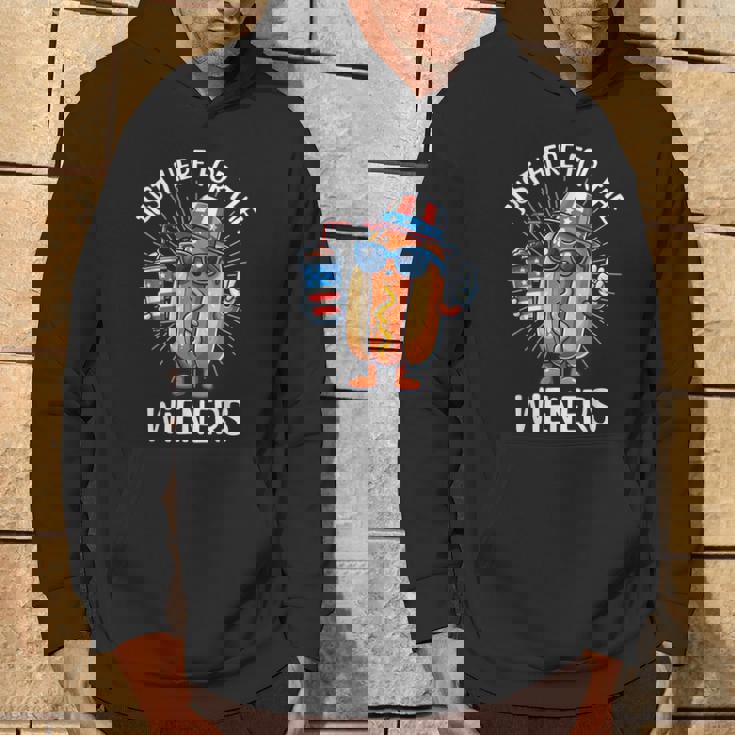 I'm Just Here For The Wieners Fourth Of July Hot Dogs Hoodie Lifestyle
