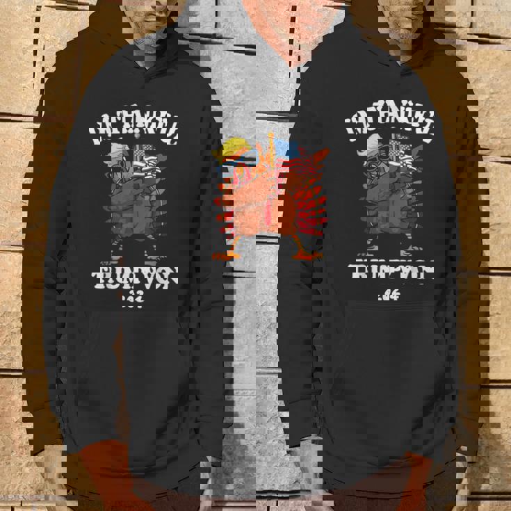 I'm Thankful Trump Won Thanksgiving Trump Autumn Turkey 2024 Hoodie Lifestyle