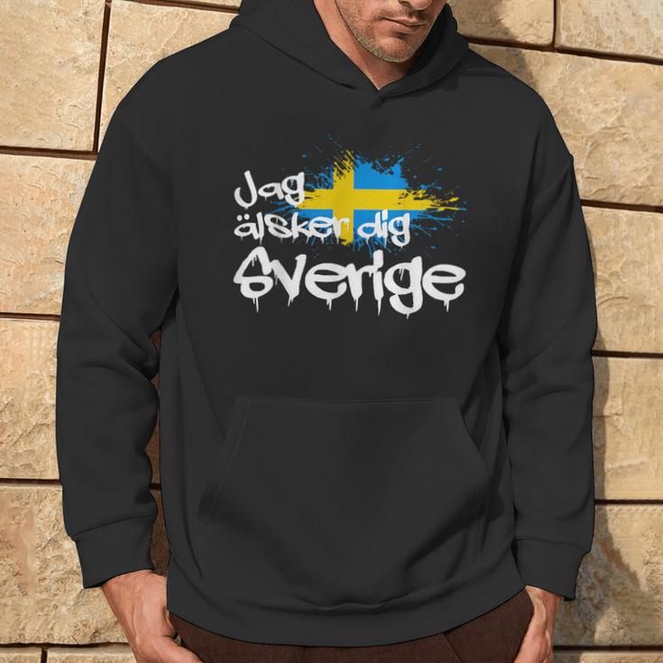 Jag Älsker Dig Sverige Sweden Holiday And Camping Kapuzenpullover Lebensstil