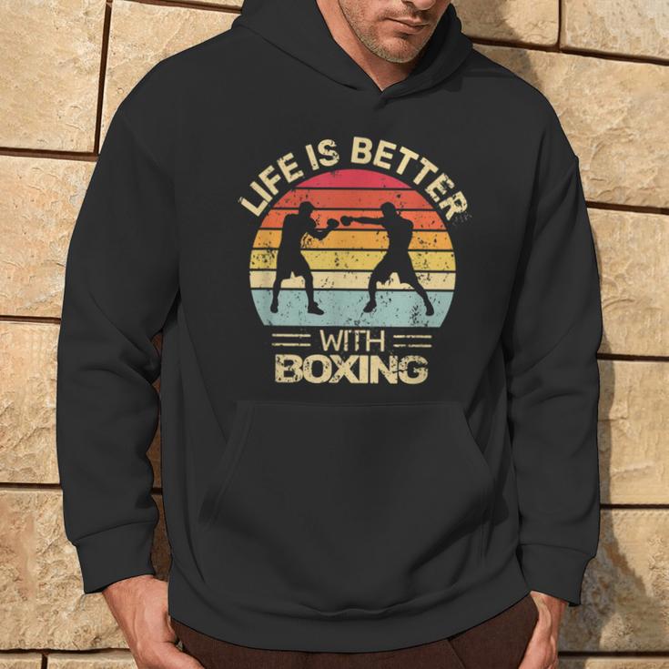 Kickboxing Life Is Better With Boxing Boxer Retro Kapuzenpullover Lebensstil