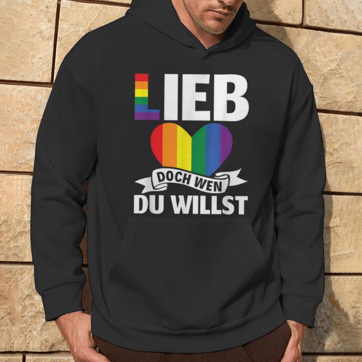 Lgbt Lgbtq Gay Csd Lieb Doch Wen Du Willst Gay Pride Kapuzenpullover Lebensstil