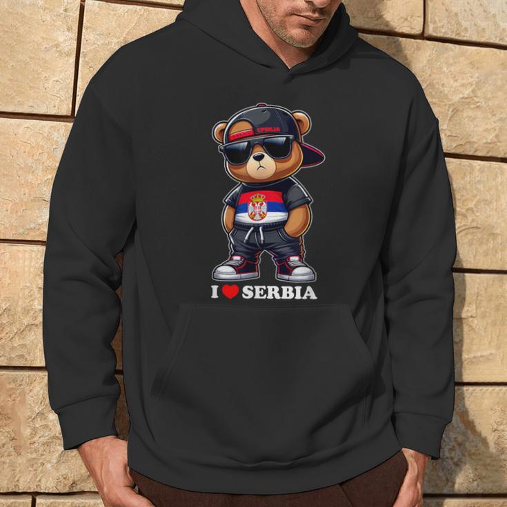 I Love Serbia Serbian Flag Teddy Bear Srbija Kapuzenpullover Lebensstil