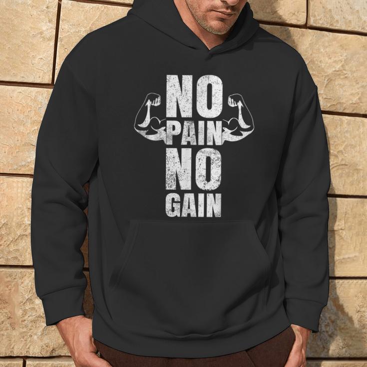 Lustiges Gym No Pain No Gain Geschenk Fitnessstudio Sprüche Kapuzenpullover Lebensstil