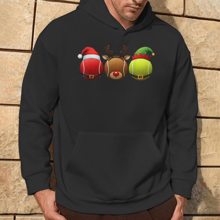 Lustiges Weihnachtsmann Rentier Elf Tennis Weihnachten Damen Herren Kinder Kapuzenpullover Lebensstil