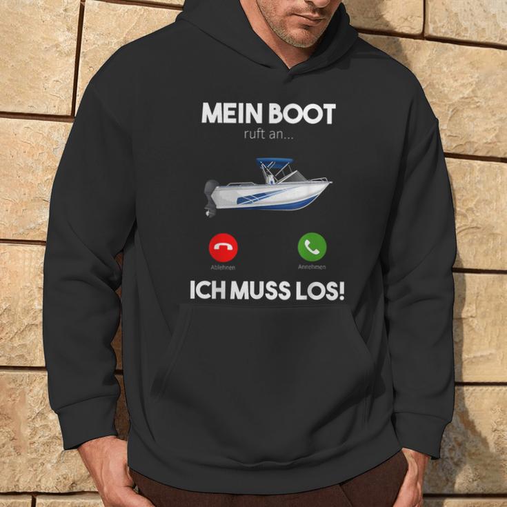 Mein Boot Ruft An Ich Muss Los Motorboat Yacht Ship Kapuzenpullover Lebensstil