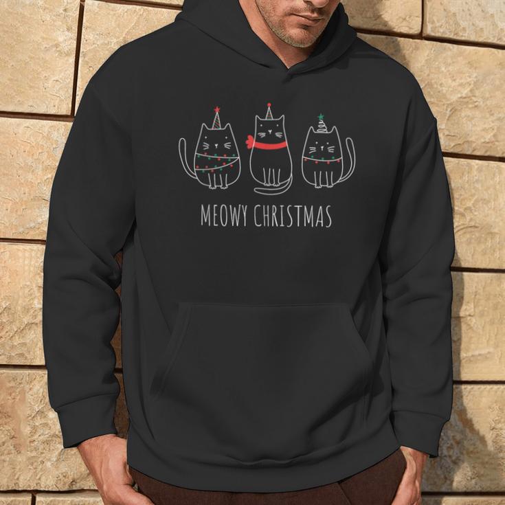 Meowy Christmas Weihnachten Katzen Weihnachtlich Kapuzenpullover Lebensstil