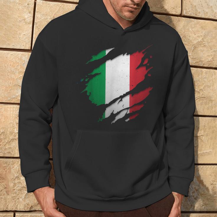 Proud Italian Italia Ripped Italian Flag Kapuzenpullover Lebensstil