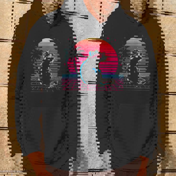 Rataporwave Style -Intage Oldschool Rat Mouse Lover Felpa con cappuccio Estilo de vida