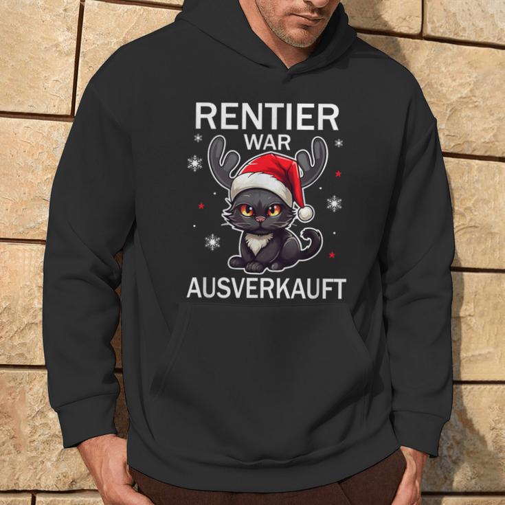 Rentier War Ausverkauft Lustiges Katzen Weihnachts Kapuzenpullover Lebensstil