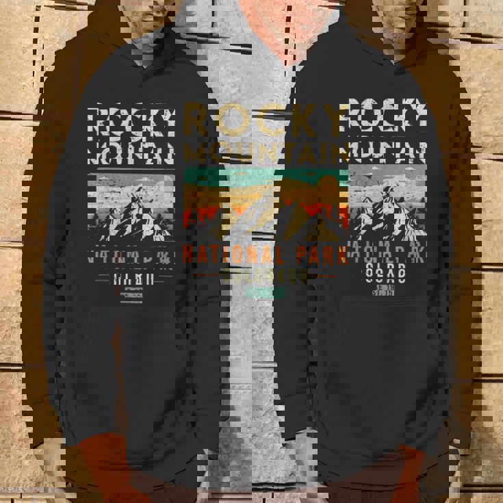 Rocky Mountain Est 1915 Colorado Vintage Retro National Park Hoodie Lifestyle