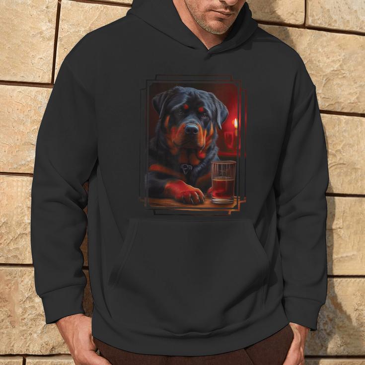 Rottweiler In Pub I Drinking Dog I Dog Bar Rottweiler Kapuzenpullover Lebensstil