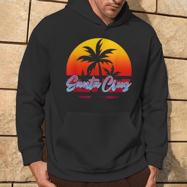 Santa Cruz Ca California Retro Sunset Kapuzenpullover Lebensstil