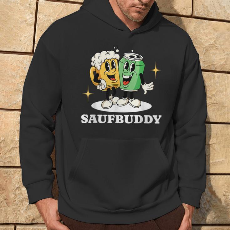 Saufbuddy Partnerlook Party Outfit Bier Liebhaber Motto Kapuzenpullover Lebensstil